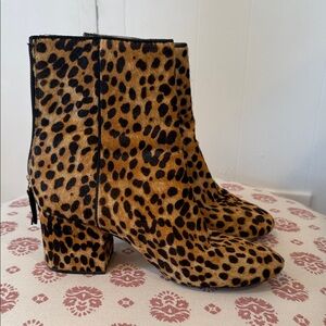 J. Crew Leopard Print Ankle Boots